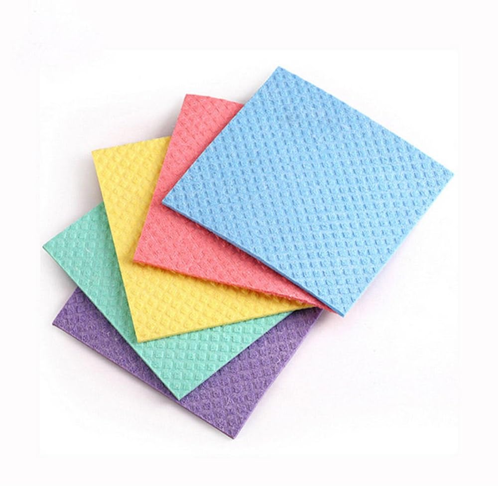 SPHINX Wood Pulp Cellulose Sponge Wipes 18x20 cm – Reusable Kitchen Cleaning Wipe Sheets for Utensils, Dishwashing, Countertops & Multipurpose Use – Multicolor, Absorbent & Biodegradable- (10) 4