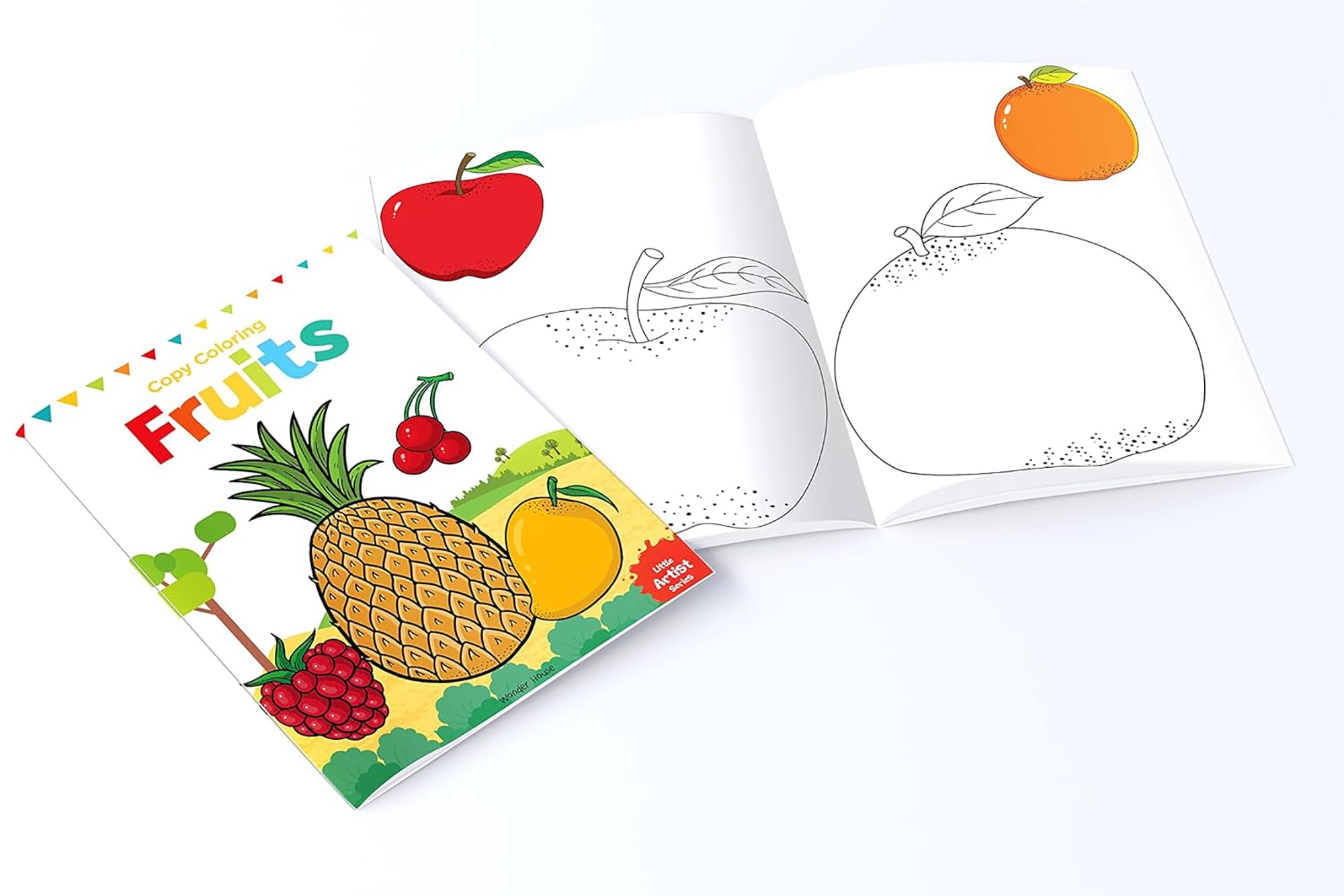 Little Artist Copy Colouring Books: Set of 8 (Birds, Sea Animals, Fruits, Animals, Vegetables, Dinosaurs, Cars and People Around Us) 3