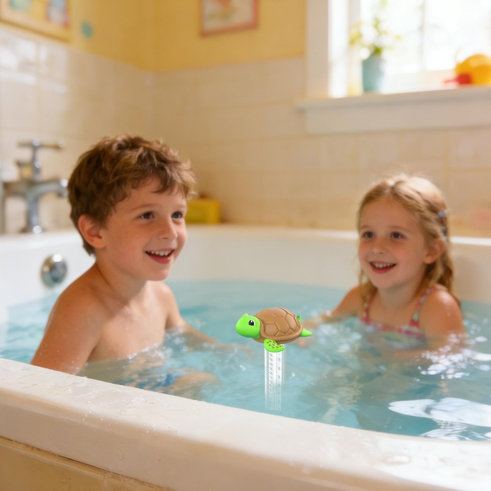 Capteur de température de l'eau avec jouet de piscine double transparent et moniteur de température - Pour baignoire, piscine, spa, douche et maison