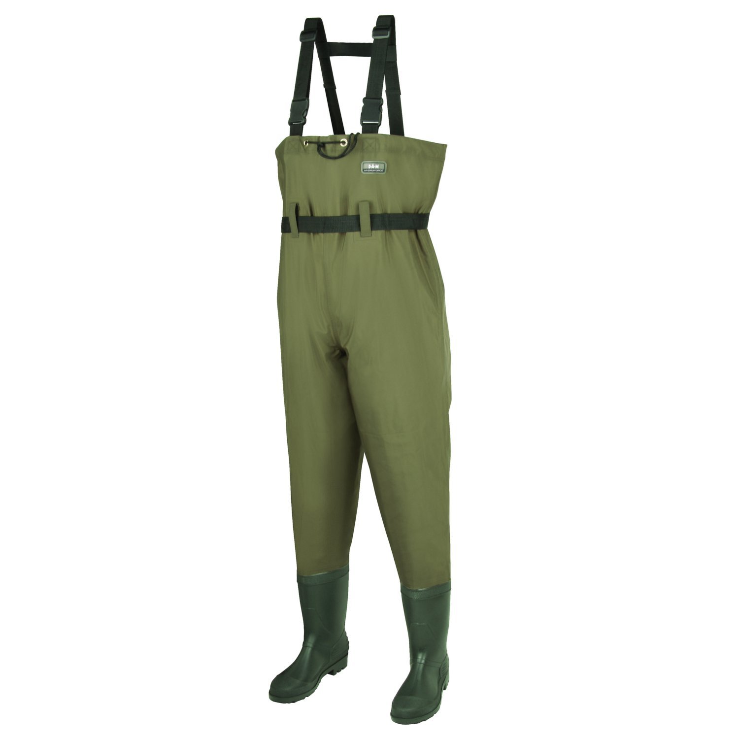 DAM Taslan Chest Wader, Salopette, Trampolieri, Tutti i tipi di pesca, Unisex, Verde, EU 42 | UK 8 | US 9