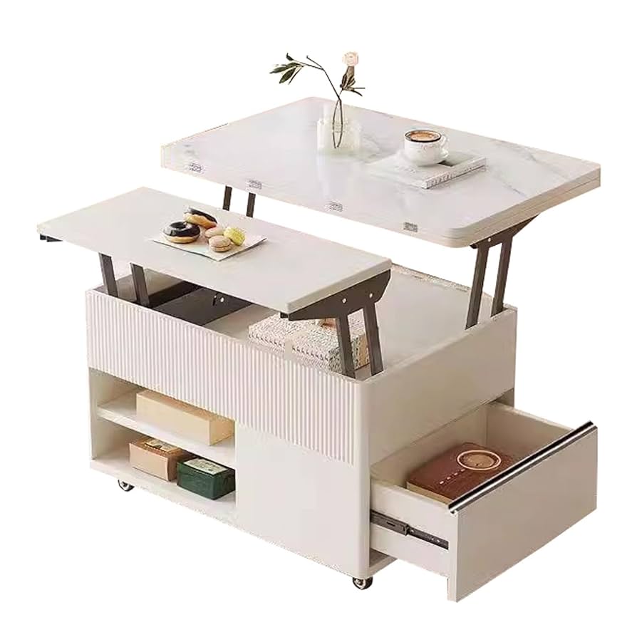 【送料込み】リフトアップ機能付きローテーブル mollif_si-028