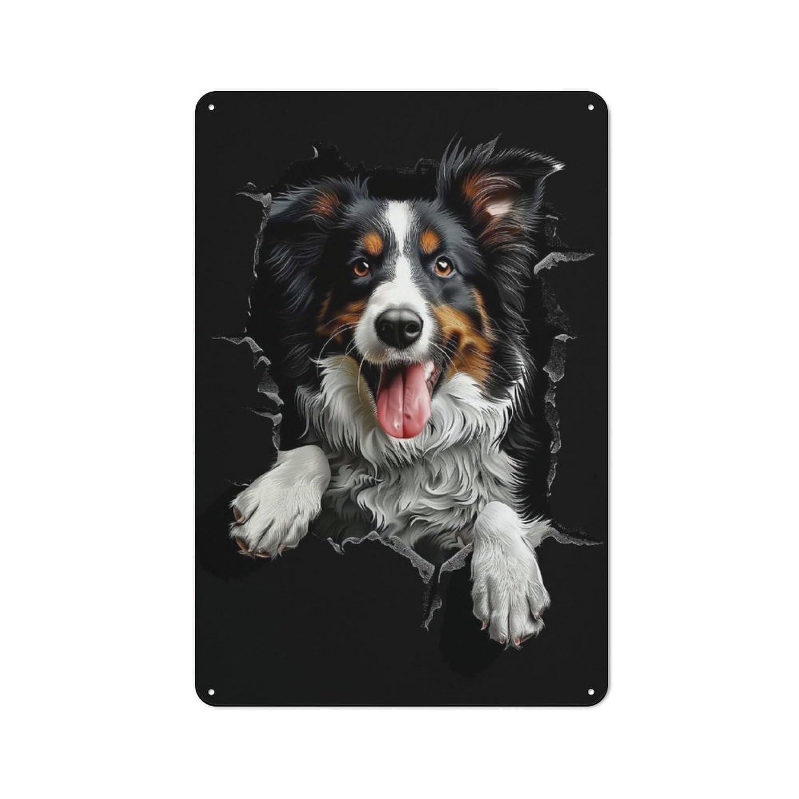 Junmoney Style-11 Metal Plaque 30X20cm With Collie(2) For Pub Or Café, Vintage Decor, For Metal Sign Collectors, For Vintage Wall Decor Fans