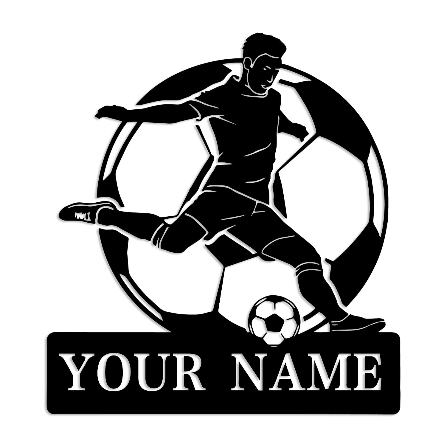 Custom Soccer Player Metal Sign, Personalized Football Player Name Sign,Custom Female Soccer Metal Sign, Football Lovers Gift, Soccer Sign,Home Decor Kid Boy Girl Nursery Decoration (Soccer B)