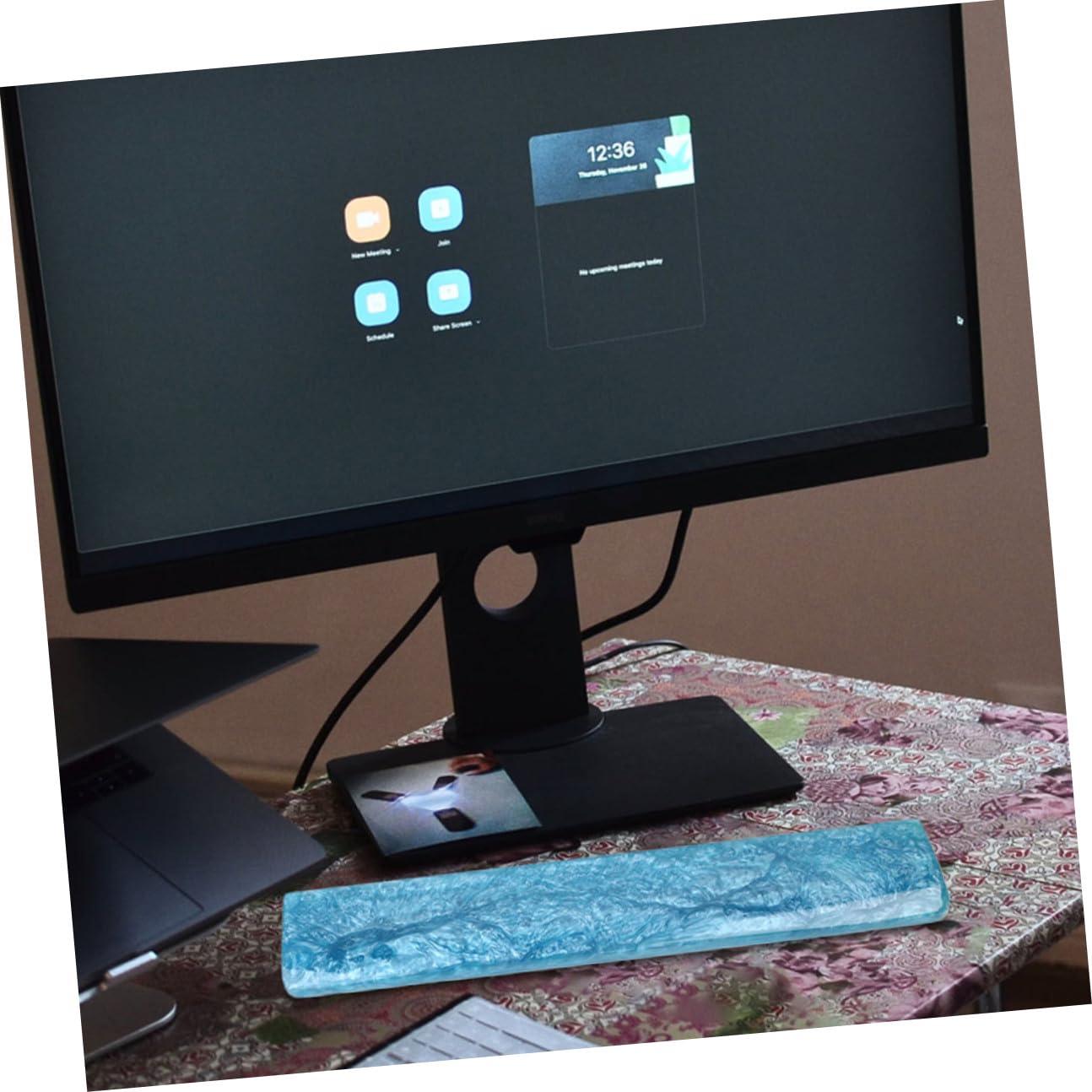 Abaodam Cuscino Poggiapolsi per Tastiera Poggiapolsi Tastiera Resina Epossidica Blu Supporto Ergonomico Elastico 61 Tasti