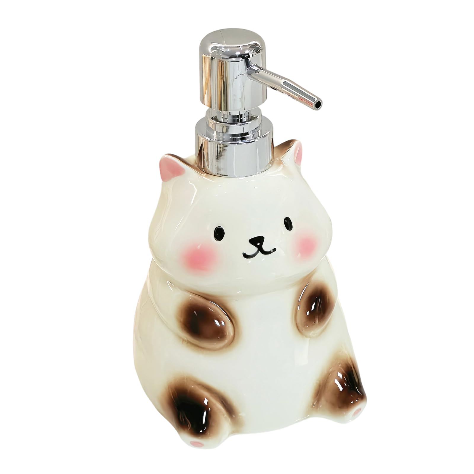 PANGBOER Bear Soap Dispenser Ceramic Bottles Refillable Bottles for Shampoo, Lotions, Cream Pumps Press Container Shampoo