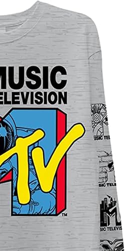 Vista 5 de MTV Mens Classic Logo Men's Long Sleeve T-Shirt