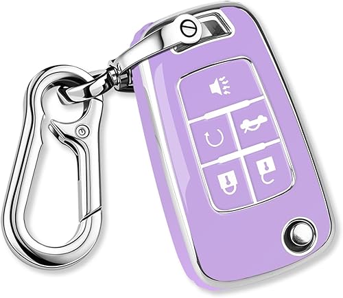 Miniatura 61 de QBUC Funda para llavero Chevy con llavero cromado TPU suave compatible con Chevrolet Chevy Equinox Malibu Impala Cruze Sonic 2010-2019