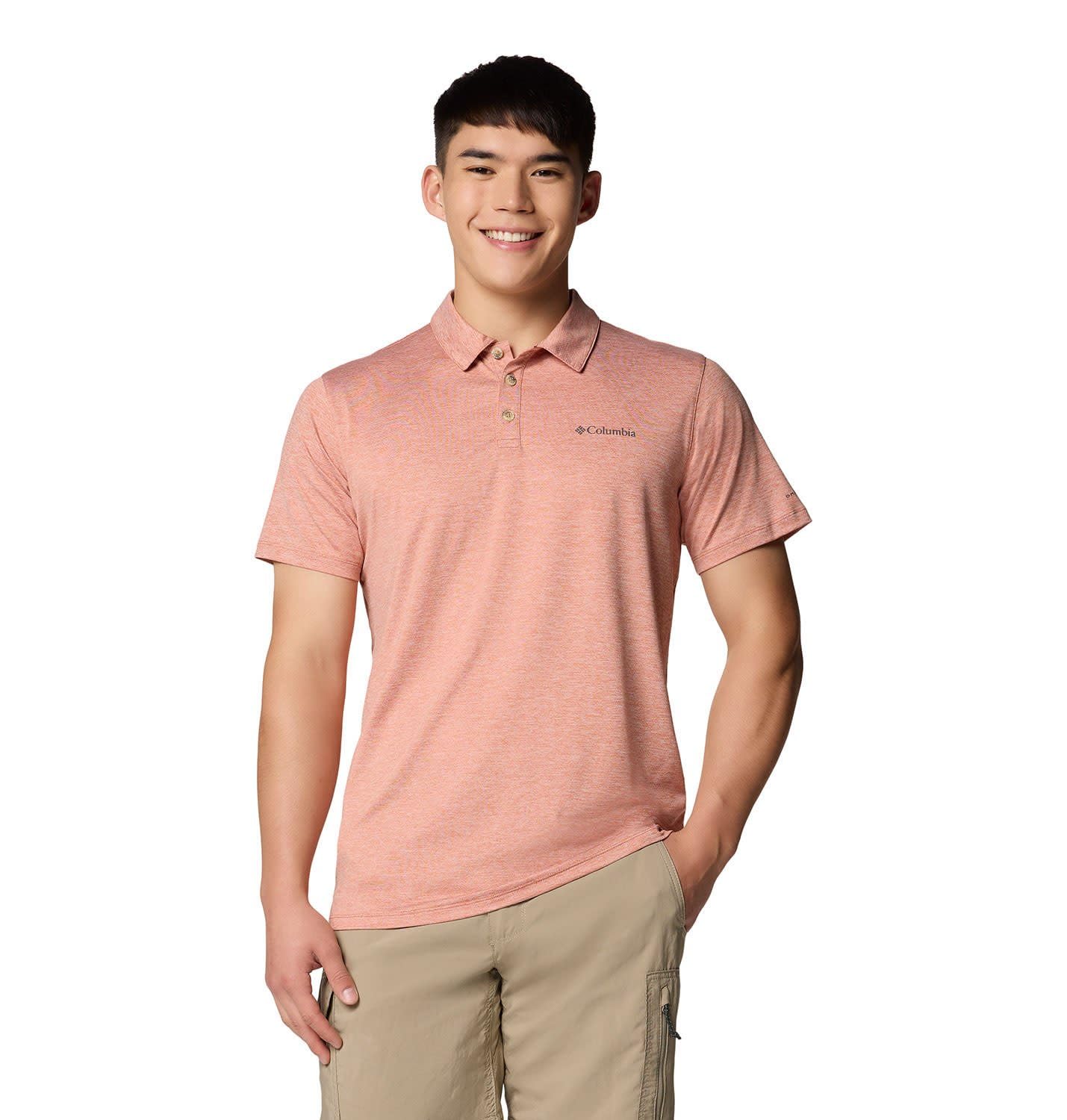 Columbia Men's Tech Trail Utility Polo, Technical Polo Shirt, Tuscan Heather, S