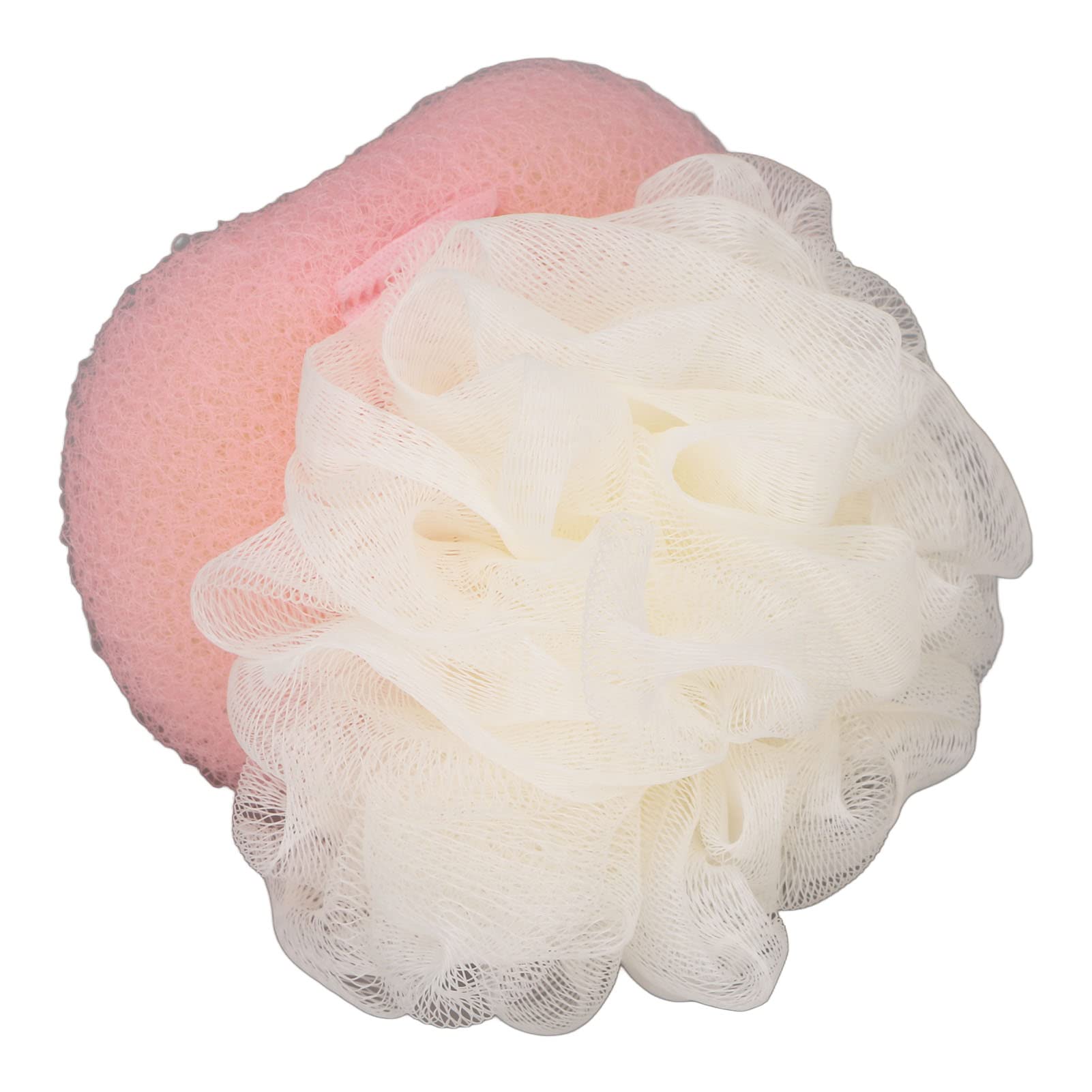 Pongnas Esponja de Malla para Baño de 2 Uds, Bola Exfoliante de Limpieza de Doble Cara con Malla Fina para Ducha de bebé, Masaje Cómodo y Promoción
