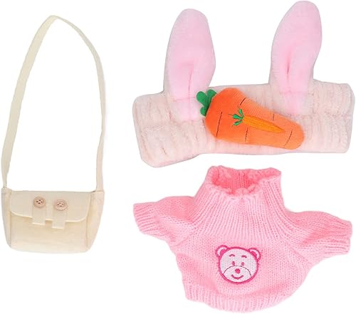 La ropa de animales de peluche de pato incluye ropa de muñeca de peluche, diadema pequeña bolsa para regalo de bricolaje (tipo F)