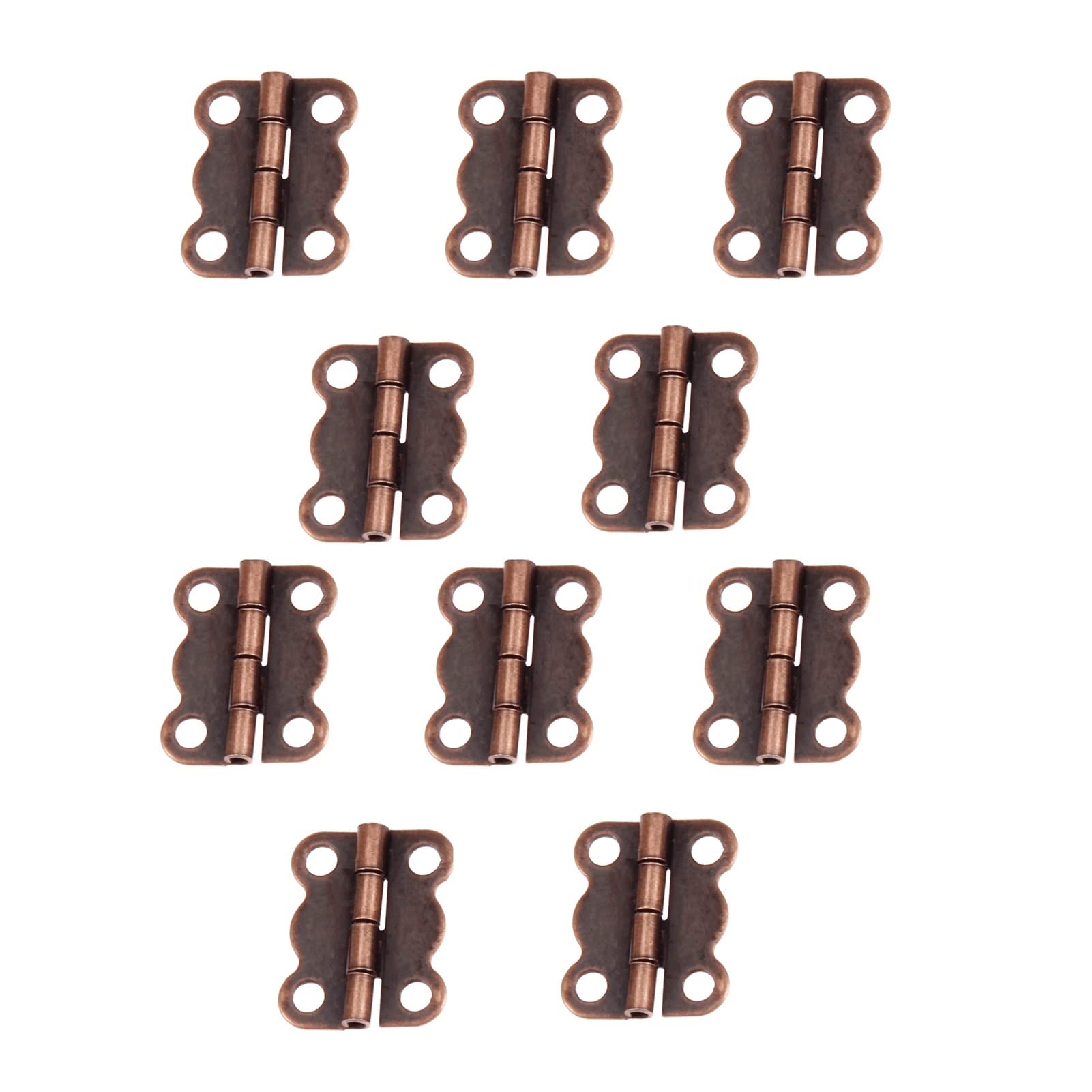 10 Pieces of Alloy Hinges, Anti-Rust Appearance, Suitable for Vintage Wooden Boxes, Doors, Cabinets(Red Copper)
