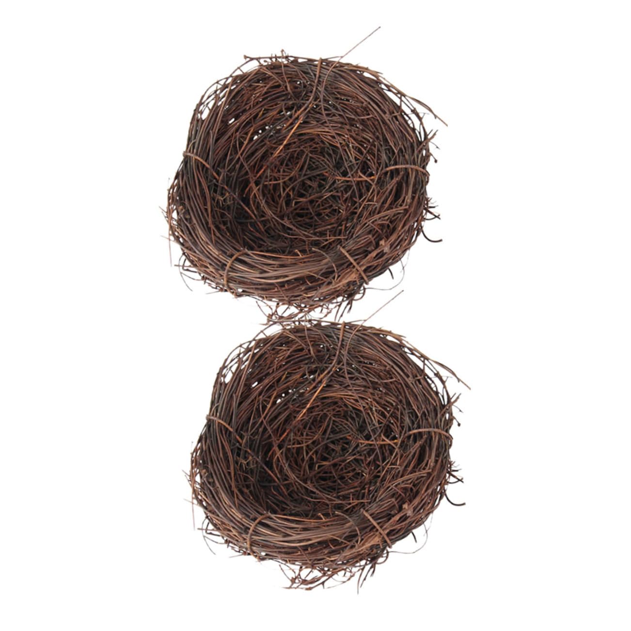 FUNOMOCYA Realistic Bird Nest Craft Ornament Woven Nest Eggs for Home Decor Garden Photo Prop