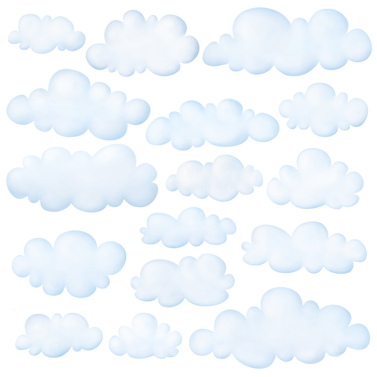 Decowall DW-1702 Wolken im Himmel Wandtattoo Wandsticker Wandaufkleber Wanddeko für Wohnzimmer Schlafzimmer Kinderzimmer