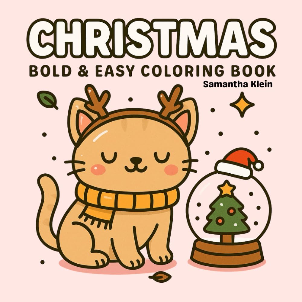 Christmas: Bold & Easy Coloring Book for Adults and Kids