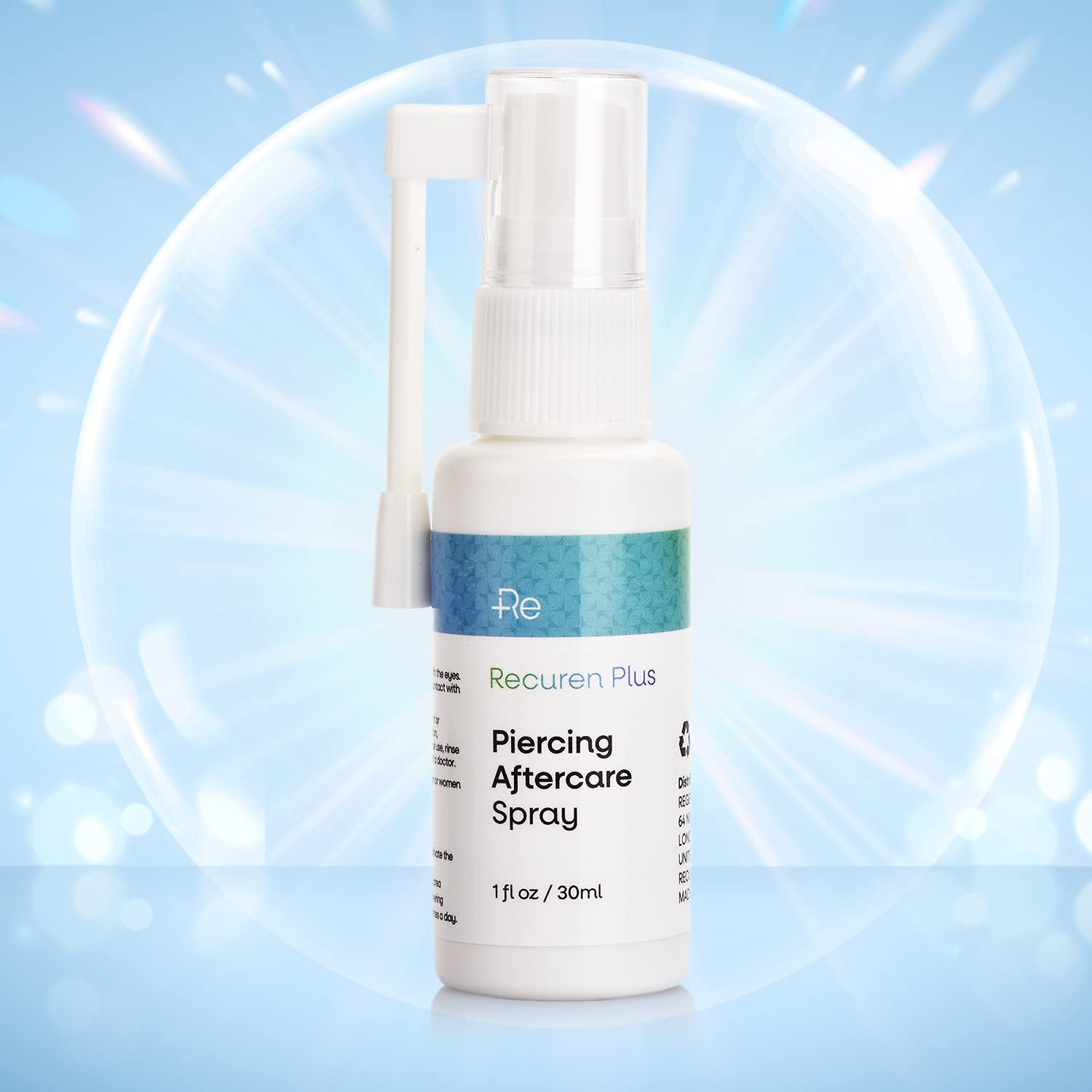 Recuren Plus Piercing Aftercare Spray Solution to Shrink Piercing Bumps