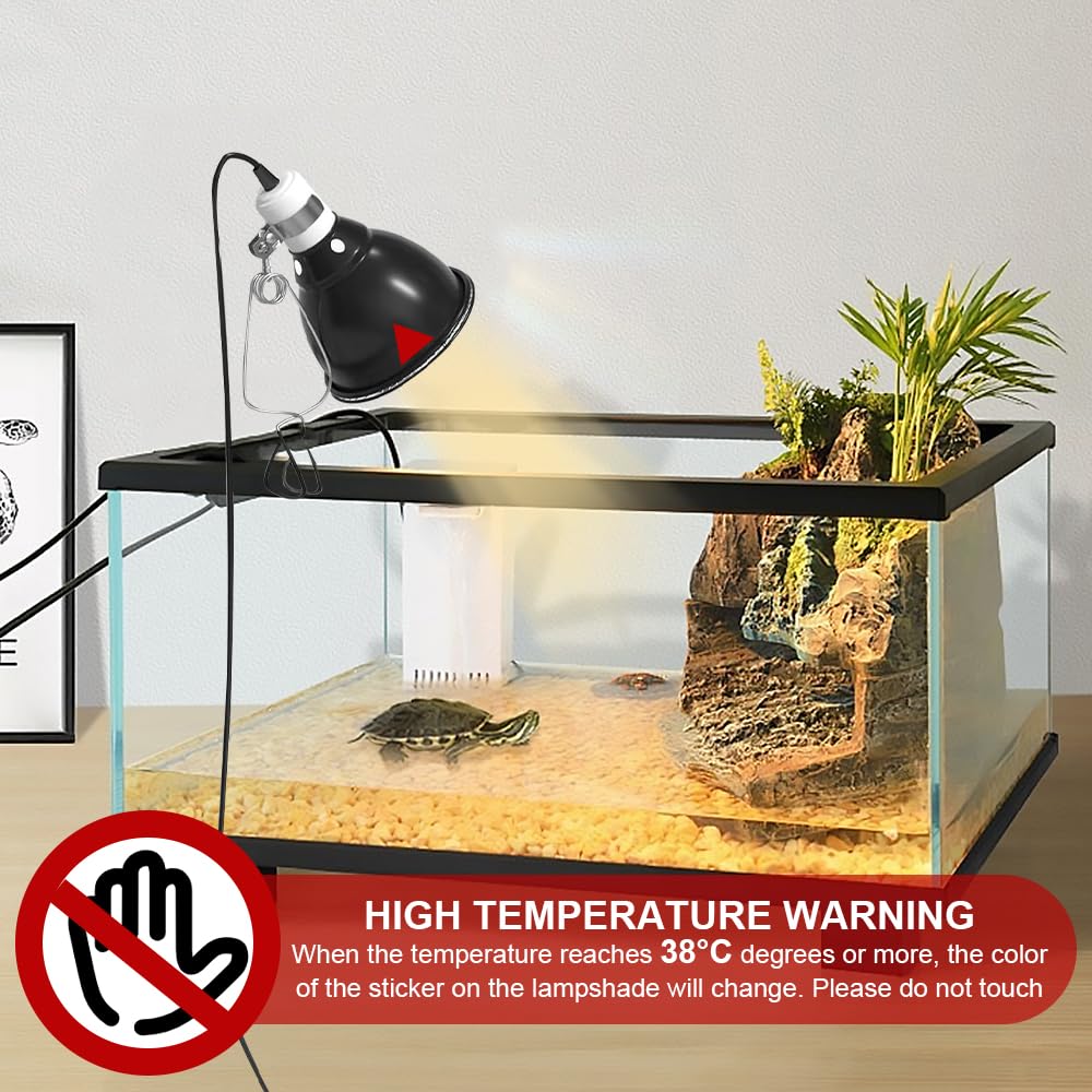 Lampa grzewcza żółw, E27 lampa z gadami, terrarium żółw ziemny, lampa halogenowa do lamp UVA/UVB, dla żółwi, jaszczurek, węży i żab (żarówka nie jest dołączona)