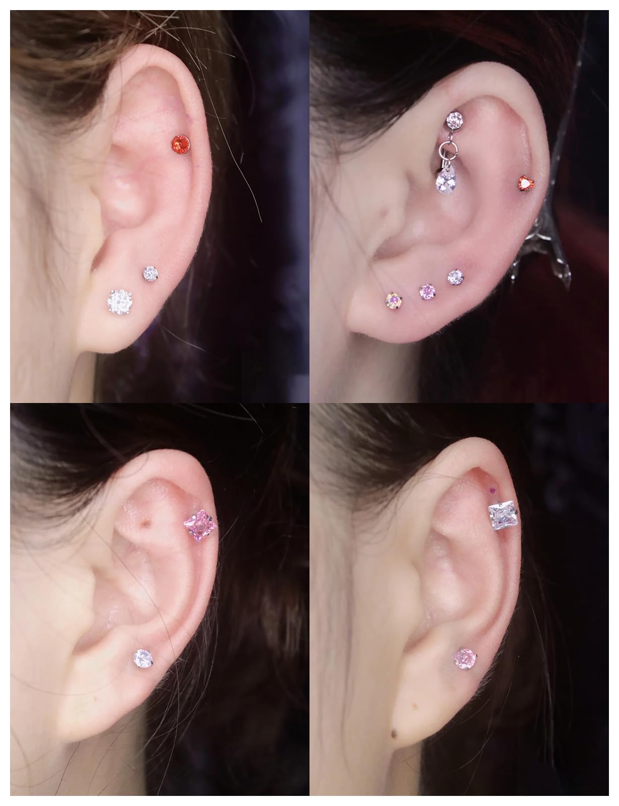 20G 18G 16G bezgwintowy warga labret meduza Monroe kolczyk do nosa biżuteria stal chirurgiczna wąż ukąszenia wargi pierścienie płaskie plecy Push in Cartilage tragus Helix Conch kolczyk sztyfty