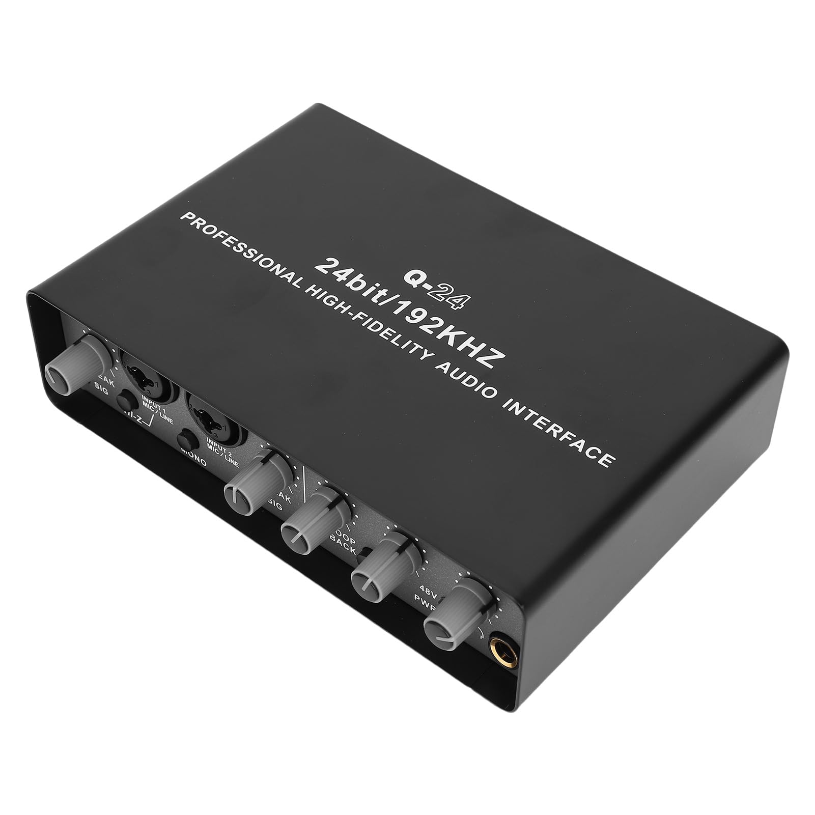 Grabación de Interfaz de Audio, Grabadora de Sonido de Entrada de Computadora de 2 Canales XLR TRS Phantom Power 192kHz 24 Bits para Transmisión de Guitarra