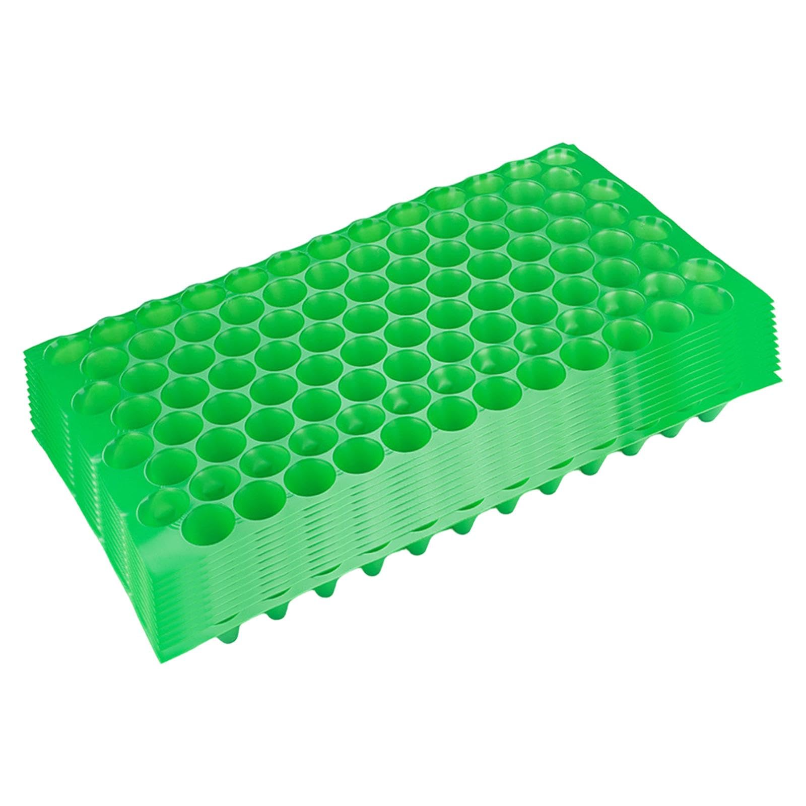 10 Piezas Bandejas para Semilleros Plantas Cultivo Reutilizable Propagación Orificios Pet Resistente Adecuado para Viveros Jardines Hogar Centros Come, 100 Hoyos