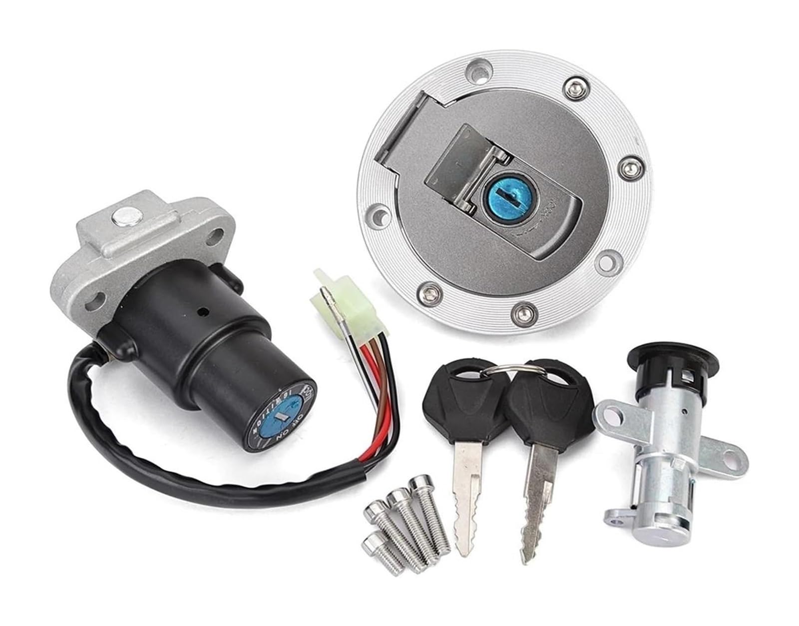 Cerradura De Encendido para Yamaha para TZR125 para TZR150 para TZM150 para TDM850 Interruptor Arranque Conjunto Encendido Motocicleta Bloqueo Tanque Combustible 2 Llave