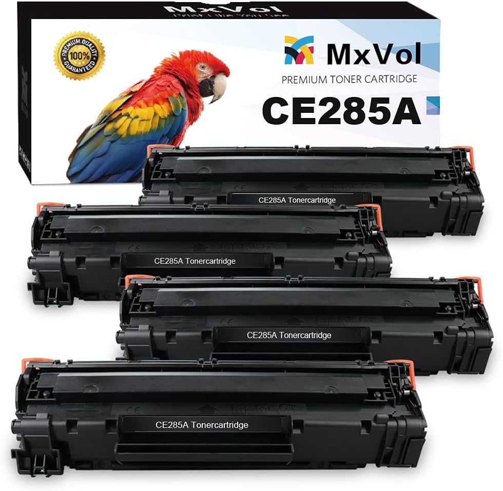 MxVol Compatible HP 85A CE285A Toner Cartridge use for LaserJet Pro P1102w P1102 M1212nf M1217nfw M1132 M1136 MF310 P1109w priter (Black , 4-Pack)