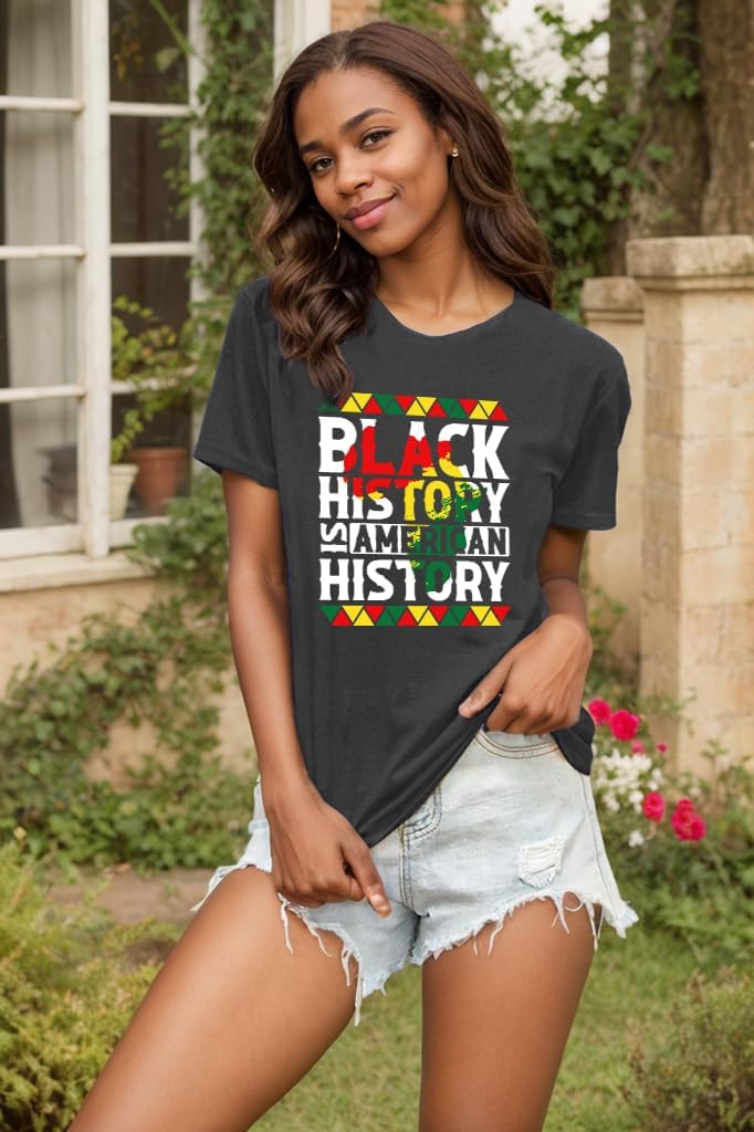 Black History Month Shirts Women Afro African Pride Culture Shirts for Women Melanin Short Sleeve - Image 3