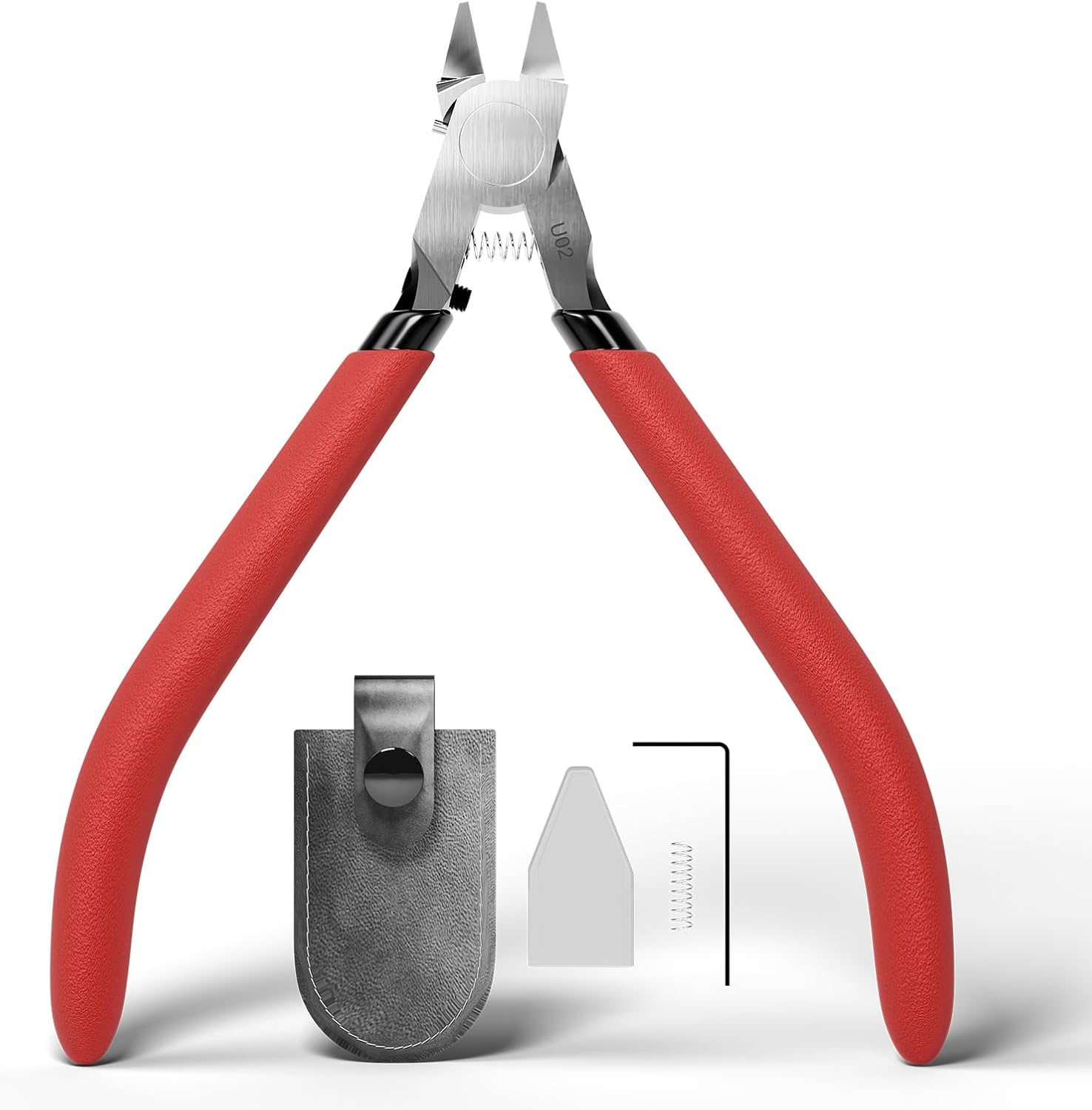 Model Nippers with Ultra-thin Single Edge, Uleey 4.9 inch Sprue Cutter for Beginners, Model Cippers for Plastic Model Building and Fixing (Red)