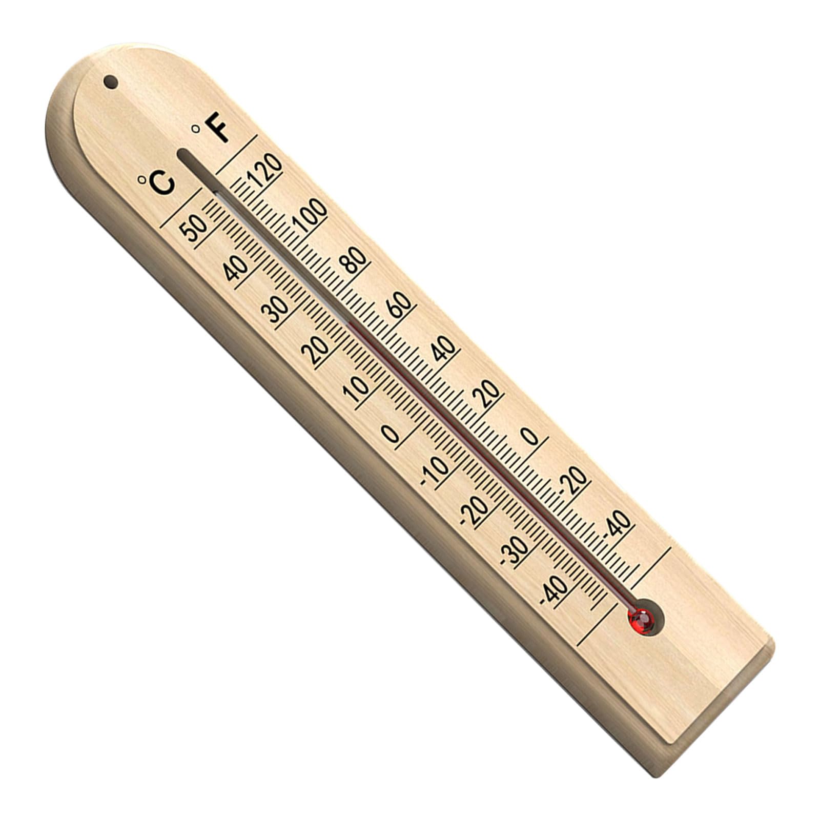 Kaccde Wooden Temperature Gauge For Home And Large Display Accurate Measurement 40℃ To 50℃ Safe Kerosene Wall Mount Easy To Read Hanging Thermometers