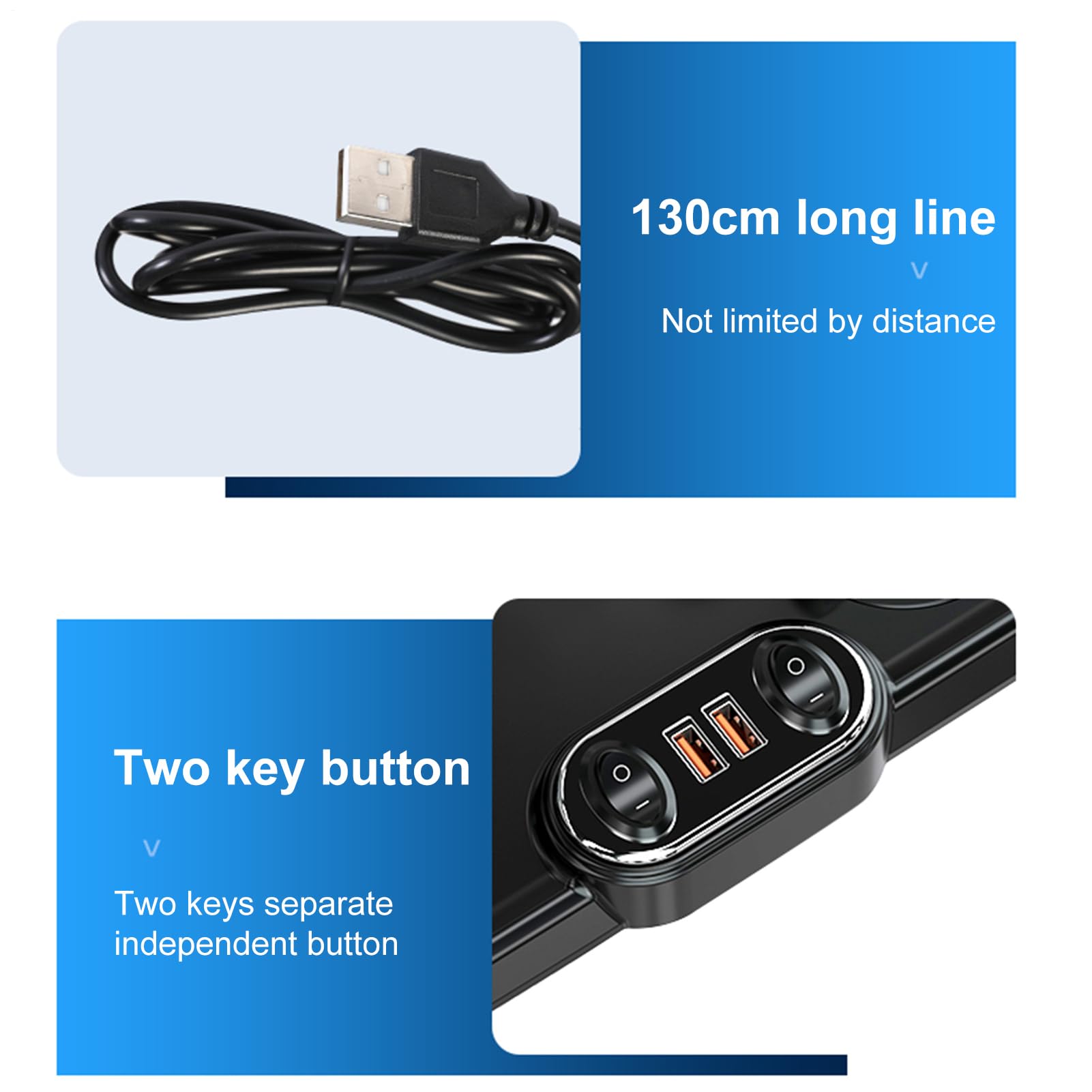 Wentylatory Do Wózków Golfowych Podwójna Głowica Zasilanie USB 24V | Części Samochodowe Do Ciężarówek, Łodzi, Rv, Wózków Golfowych, Deski Rozdzielczej, Tylnego