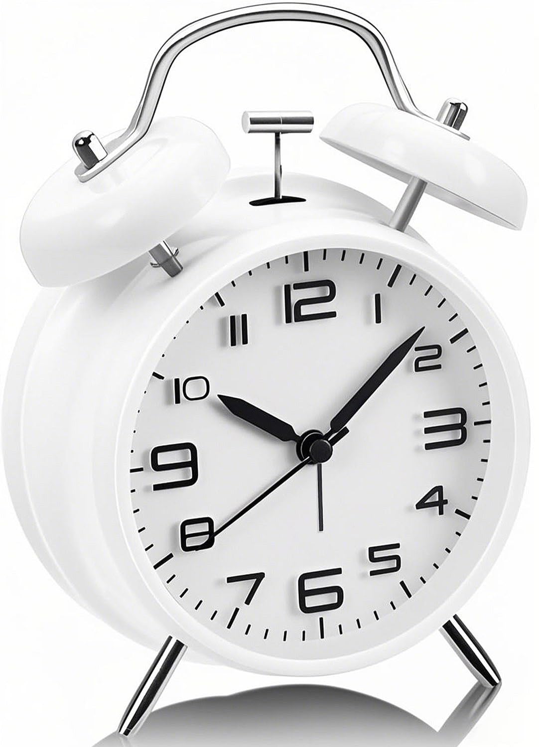 YsyYey Analogue Alarm Clock, Twin Bell Alarm Clock, Extra Loud for Heavy Sleepers,No Ticking, Battery Operated with Night Light,Vintage Metal Bedside Clock for Adults, Teenagers and Children