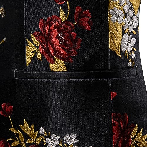 Image of Barry. Wang Men's Sport Coats & Blazers Flower Suit Jacket 1 Button Paisley Tuxedo Mardi Gras Carnival Parade Gift