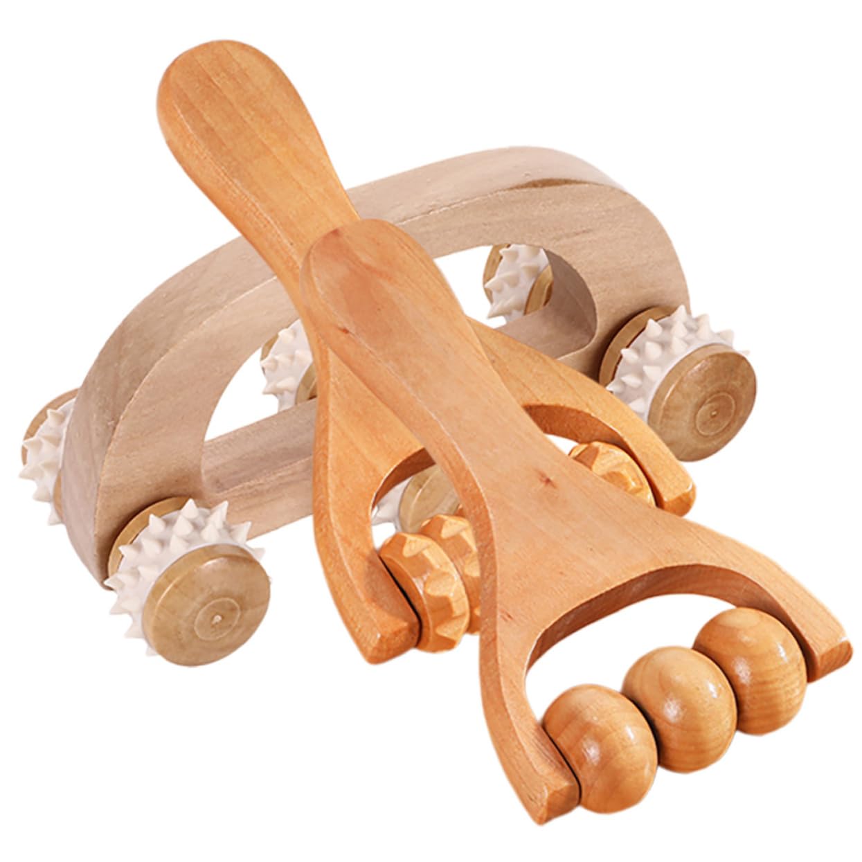 FOMIYES 3 Juegos Conjunto De Masajeador Massage Roller Masajeador De Pies Barril Masajeador De Espalda De Mano Botín Masajeadores Faciales Rodillo De Masaje Herramienta Madera 3 Piezas * 3