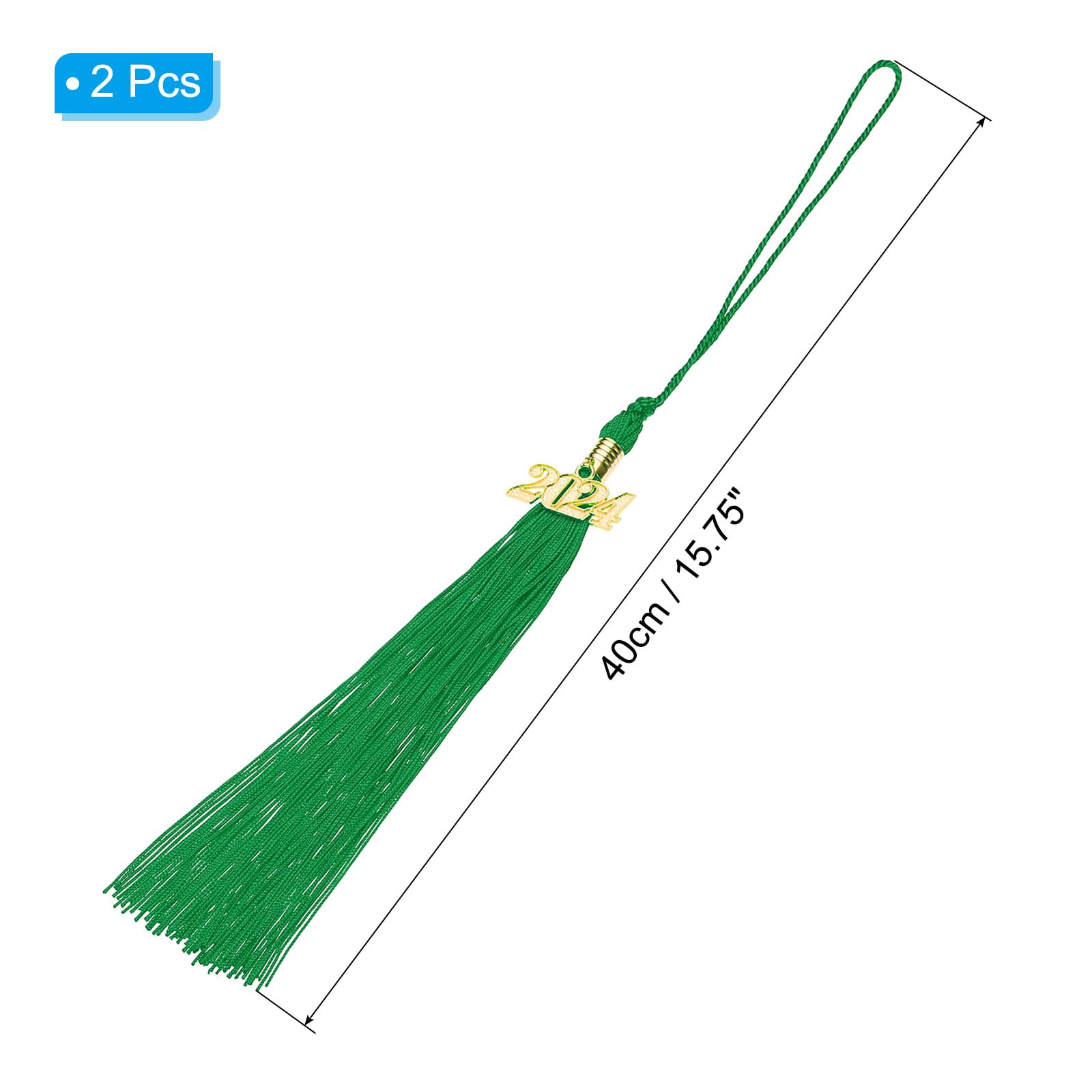 PATIKIL 2 Pcs Graduation Tassel with 2024 Gold Charm - Image 2