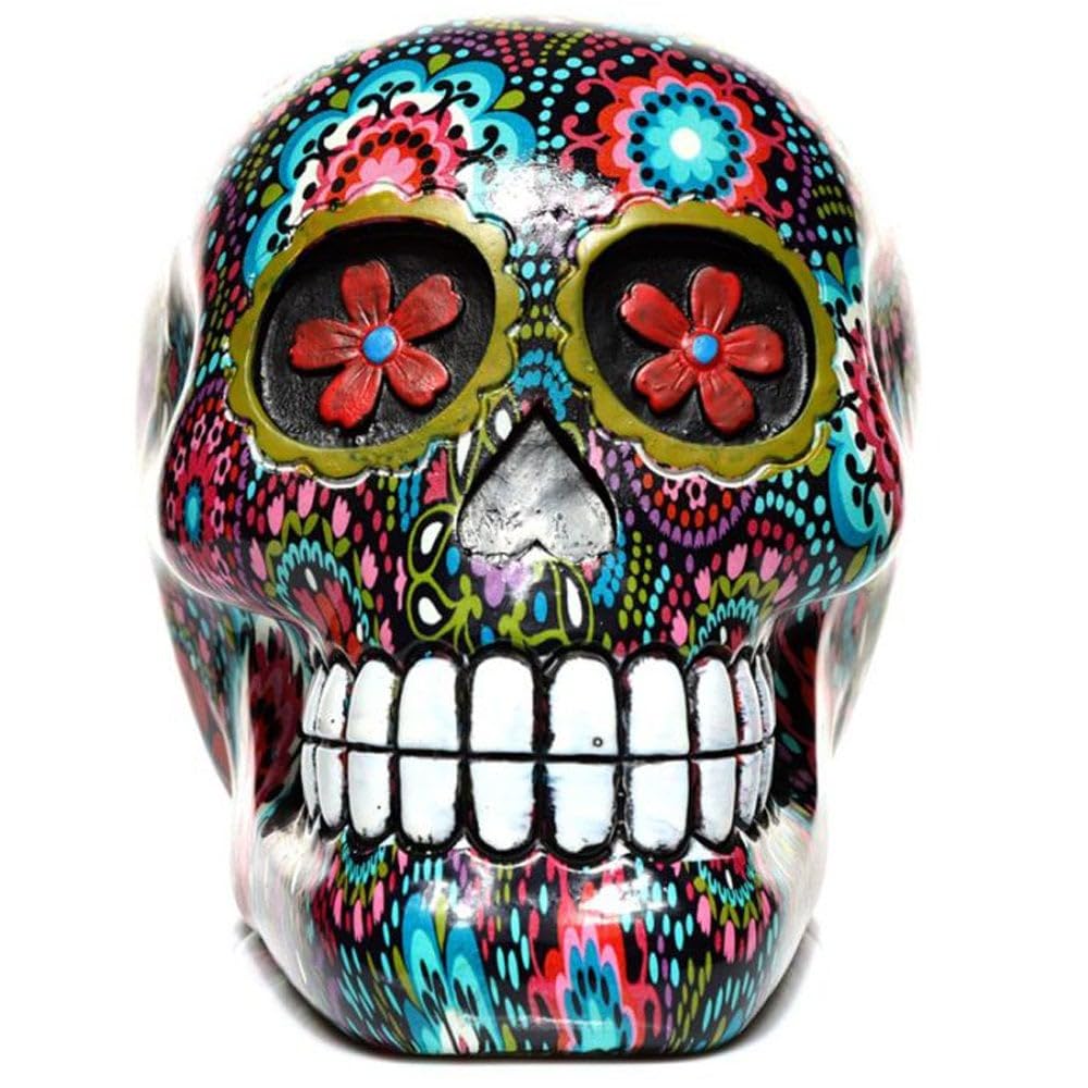 PuckatorDecorative Skull - Day of The Dead - Floral Pattern