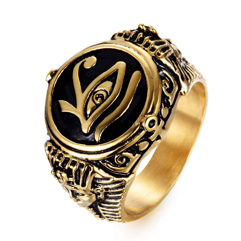 Bague Viking oeil de pharaon acier repousse demon bague - 6