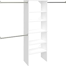 Max & Finn Grow with Me Adjustable Kids’ Closet Organizer System, White