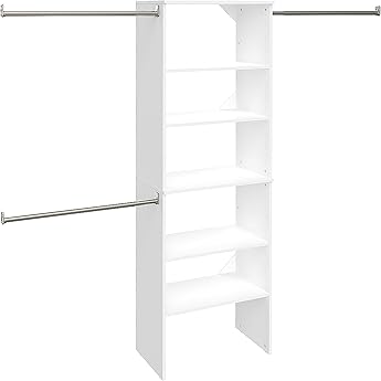 Max & Finn Grow with Me Adjustable Kids’ Closet Organizer System, White