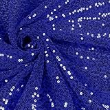 Vonty Sequin Fabric by The Yard - 1 Yard Royal Blue Sequin Fabric, Glitter Fabric Sparkly Shiny Fabric Mesh Mermaid Fabric for Sewing Wedding Dress Tablecloth Party Decorative DIY(48 Inch Wide)