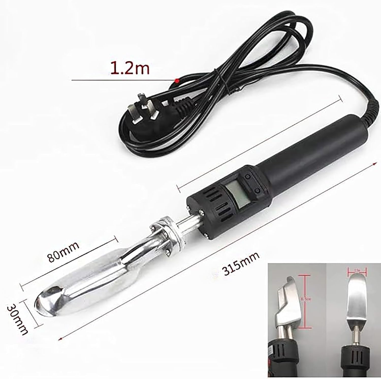 Mini plancha eléctrica con pantalla digital, prensa de calor de mano de temperatura ajustable de 50 a 300 °C para manualidades, reparación de cuero, eliminación de arrugas en zapatos y bolsas