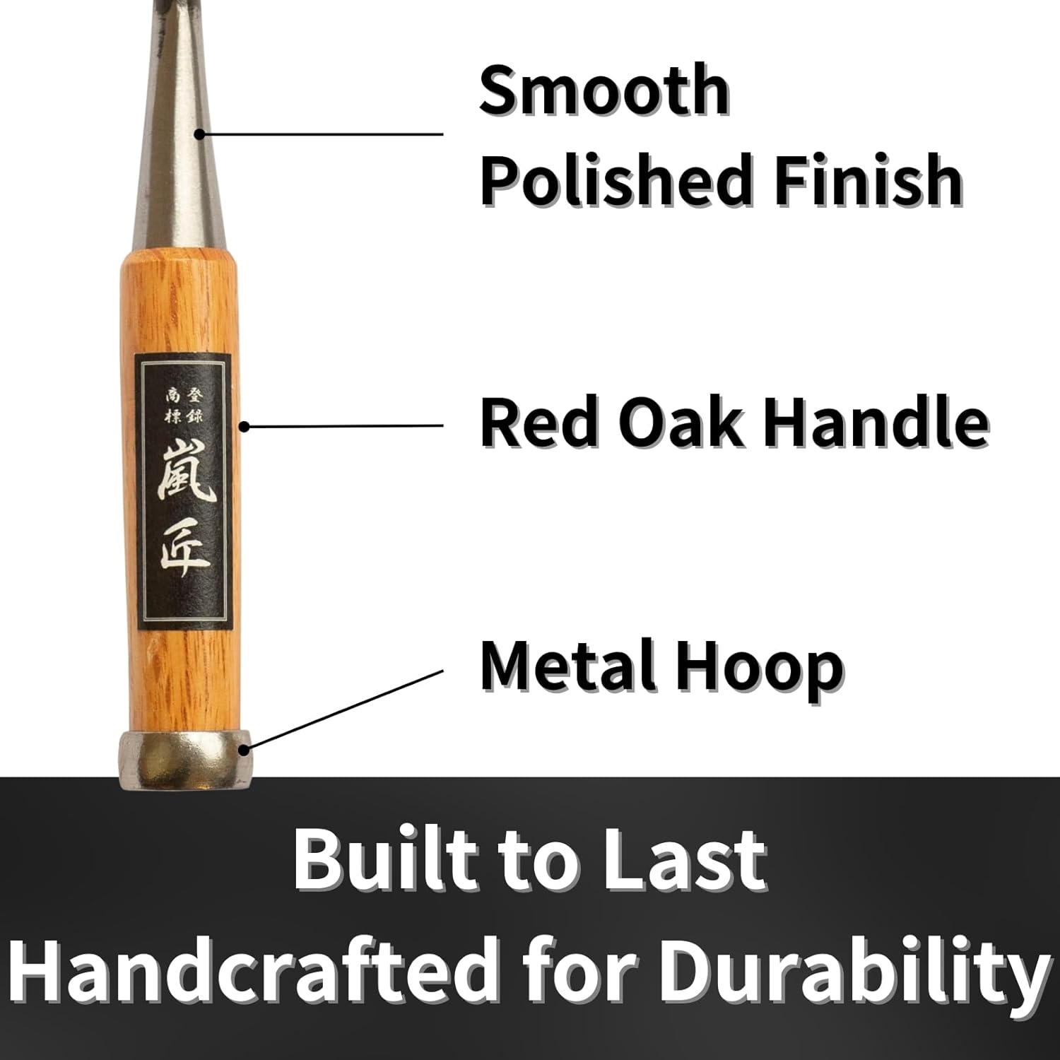 Japanese Chisel 18mm 3/4" Mortise Chisel Oire Nomi, Professional Wood Chisel for Woodworking, Japanese Red Oak Handle, Made in JAPAN