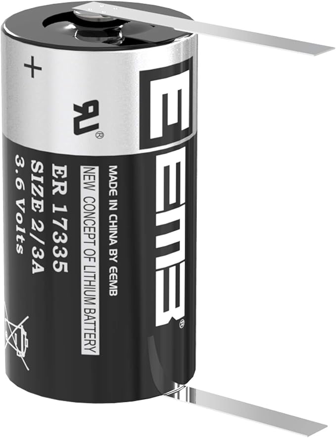 Amazon.com: EEMB ER17335 Nonrechargeable 3.6V Lithium Battery with Tabs ...