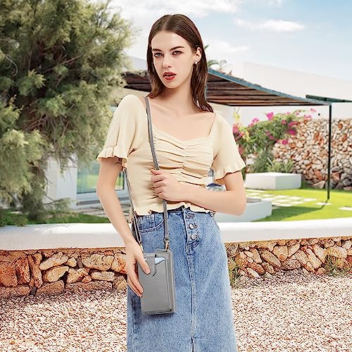 Image of Peacocktion RFID Crossbody Wallet Purse for Women Small Travel Cell Phone Purses Trendy Vegan Leather Bags with Card Slots
