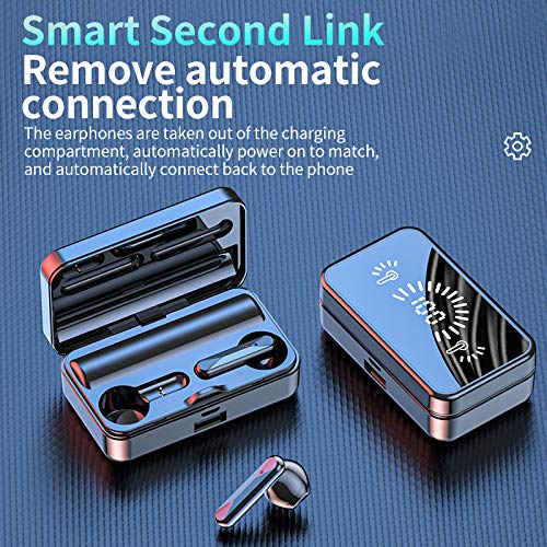 Fones de ouvido sem fio, fones de ouvido estéreo de alta fidelidade Bluetooth 5.2 com capa de carreg