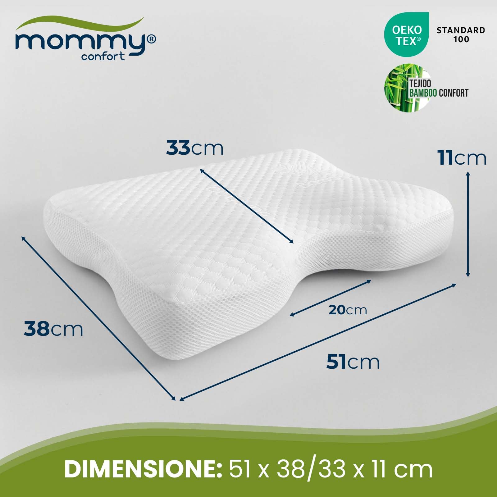 Nights Online Cuscino In Memory Foam, In Fibra Di Bambù - Foto 5