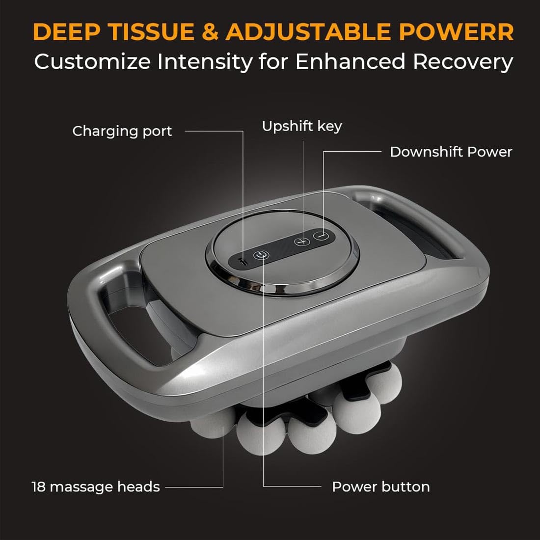 Masajeador de doble terapia VitalHorse, pistola de masaje para caballos VitalHorse de 8 cabezales, herramienta avanzada para la recuperación de tejidos profundos, 30 niveles de intensidad (A)
