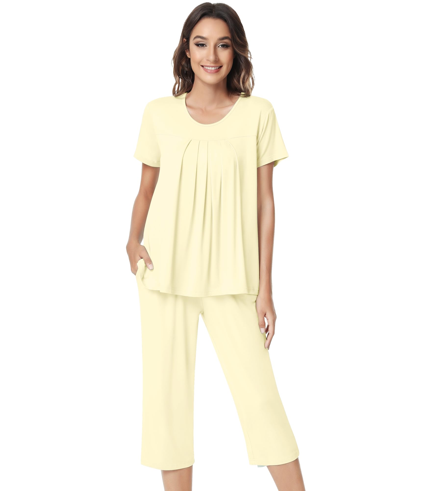 NACHILA Pajamas for Women — Viscose Made from Bamboo Capri Set
