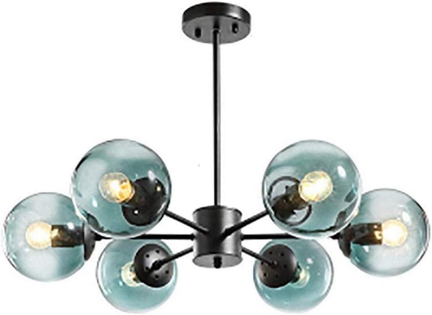 Lustre de luxe bleu résolvant le manque de lumière du salon