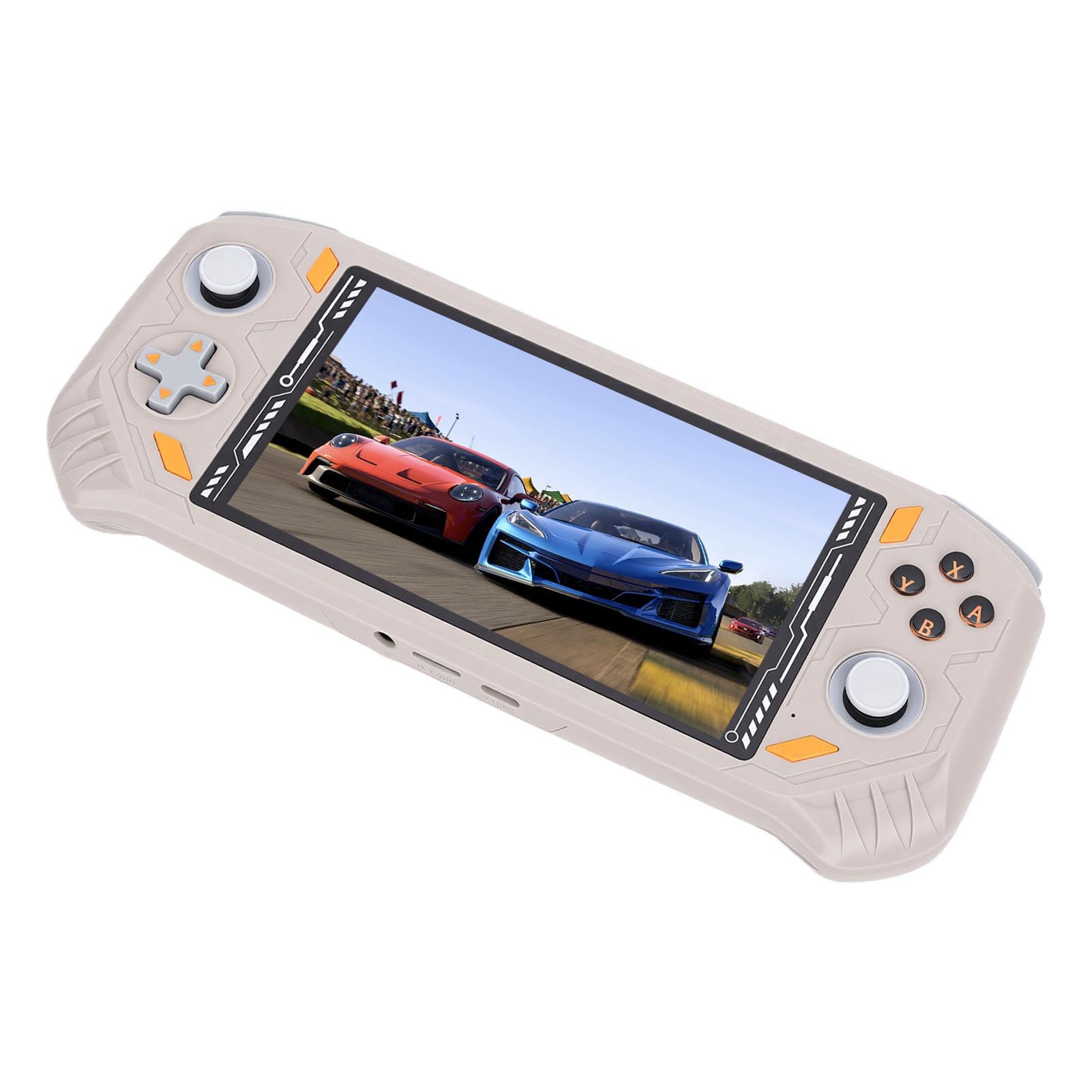 Handheld-Spielekonsole, Tragbarer Gaming-Player mit 5,5-Zoll-Bildschirm, RK3562 Quad-Core-Chip und HD-Multimedia-Schnittstelle, für Gaming-Enthusiasten (Beige)