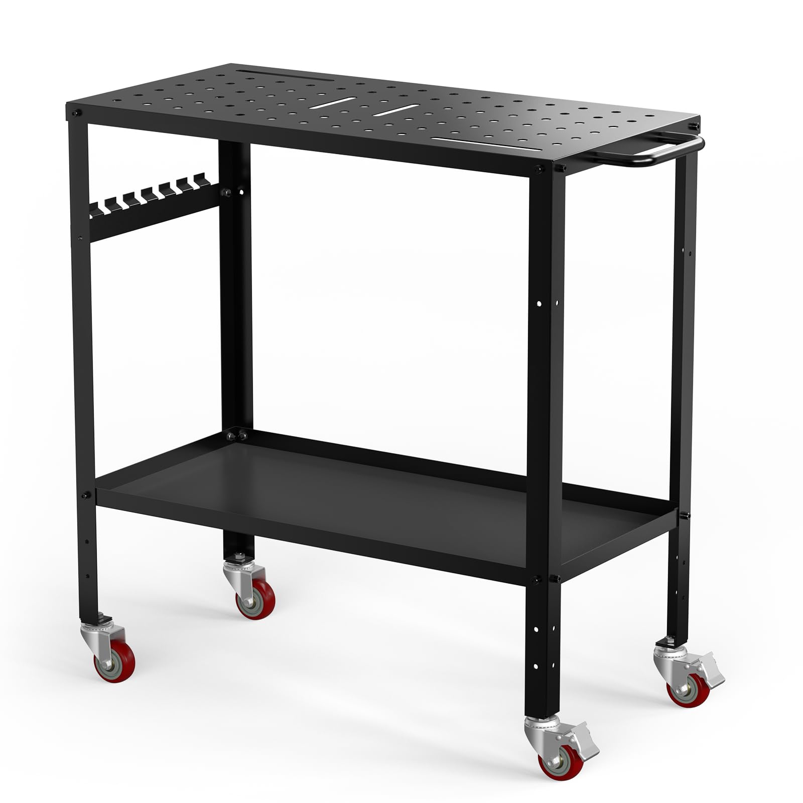 YESWELDER Welding Workbench: 36x18 Inches, 1200 lb Load Capacity, Hook Side Panel, Handle, Brake Wheels - Sturdy and Versatile Welding Table