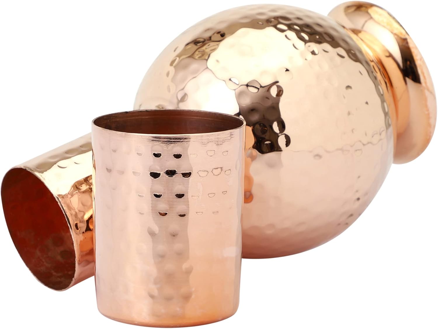Carafe Pure Copper Bedside For Ayurveda Health Benefits, Capacity - 1000 Ml. (33.8 US Fluid Ounce).